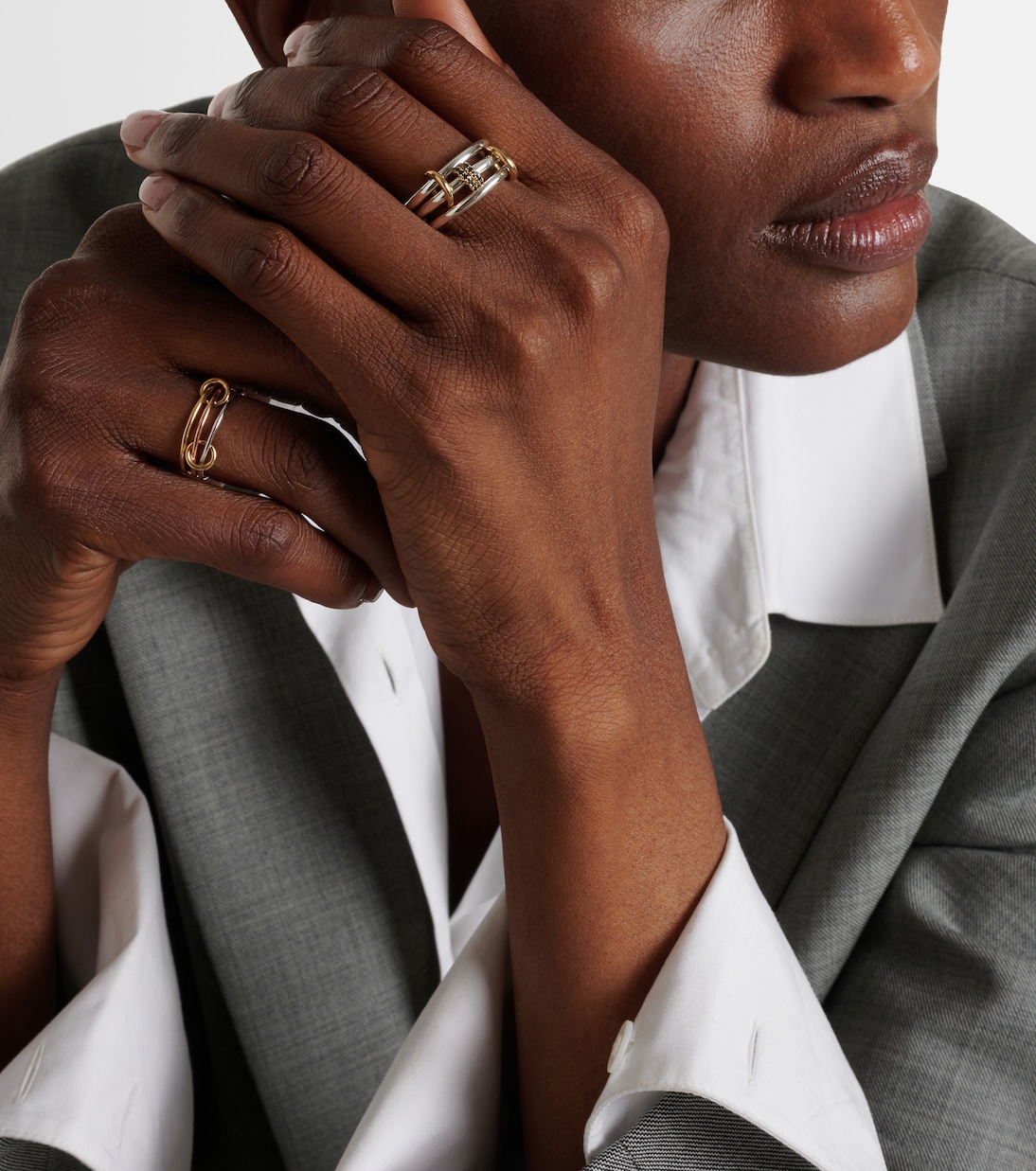 Ring Cyllene MX aus 18kt Rosé-, Gelb- und Weißgold | Spinelli Kilcollin