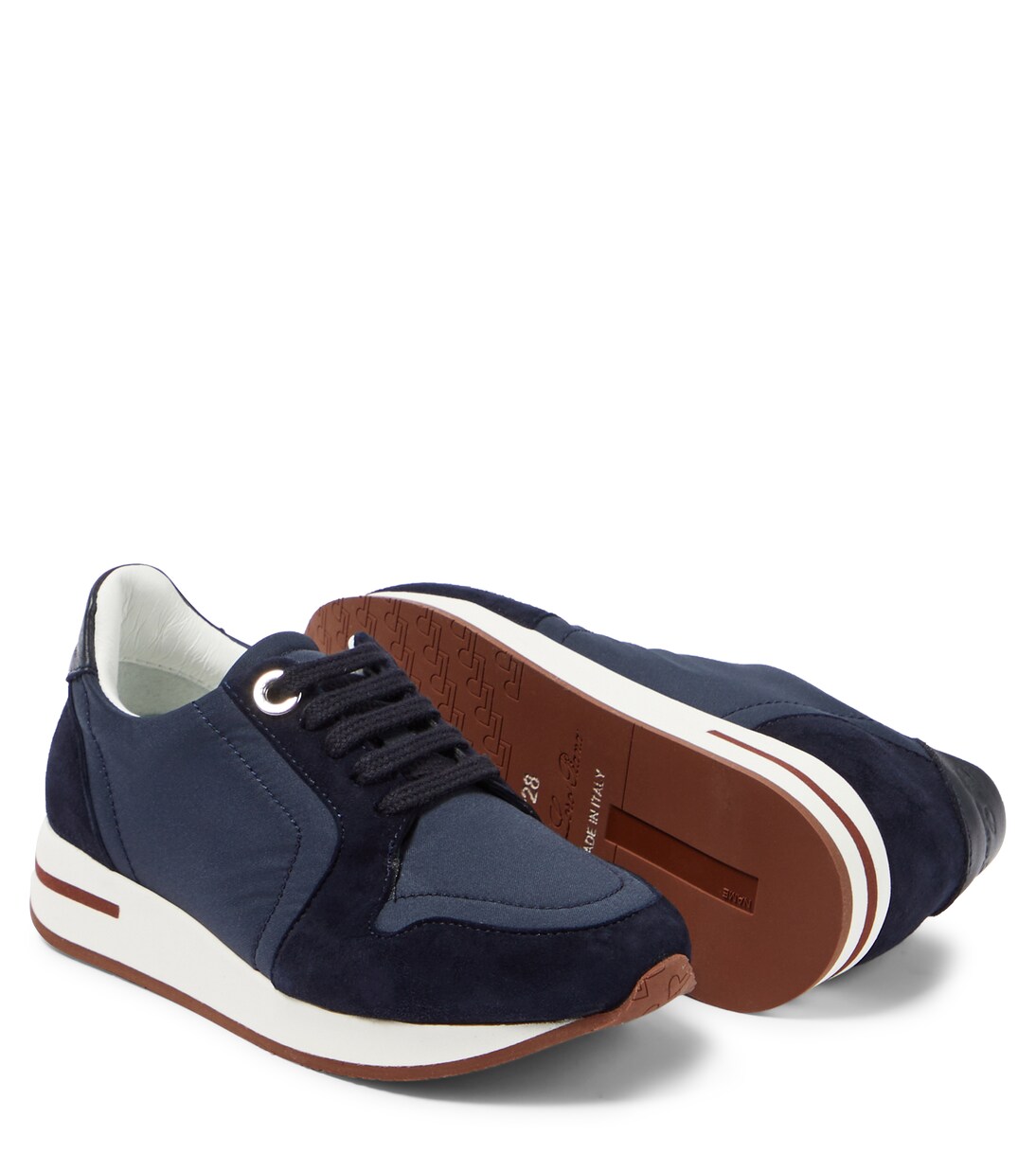 My Wind suede-trimmed sneakers | Loro Piana Kids