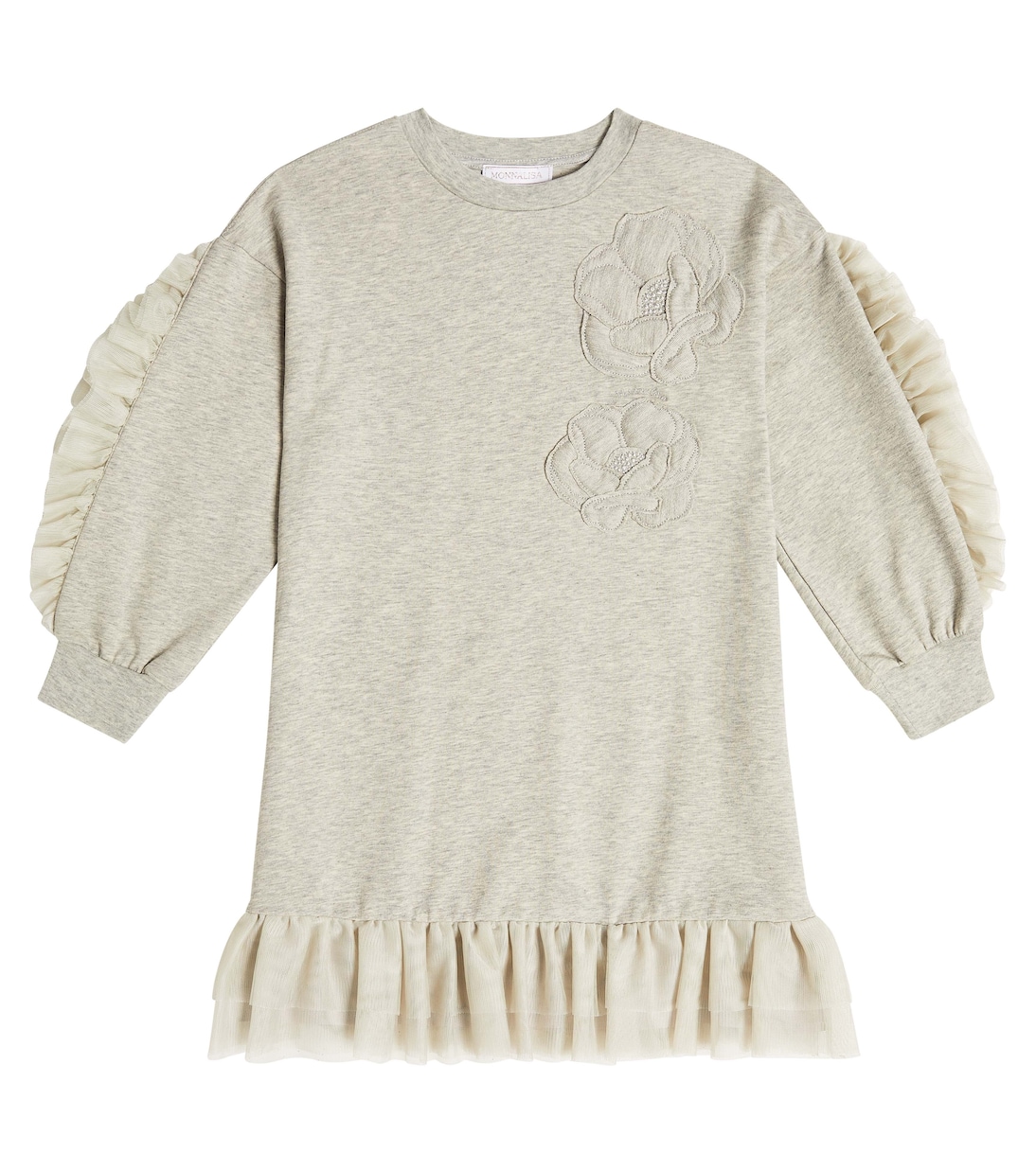 Frill-trimmed sweatshirt dress | Monnalisa