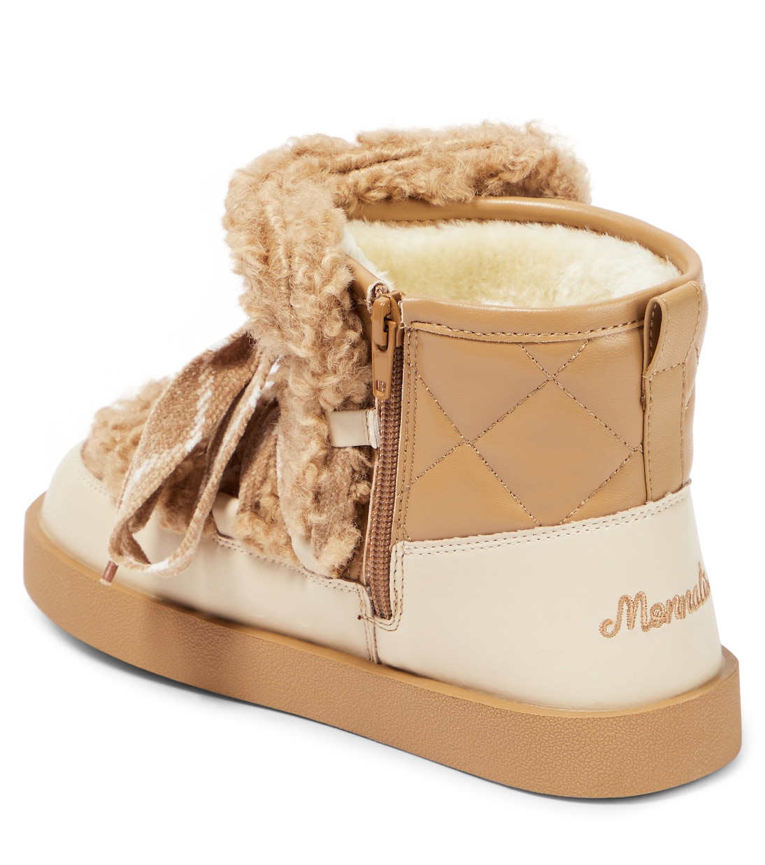 Faux shearling-trimmed boots | Monnalisa