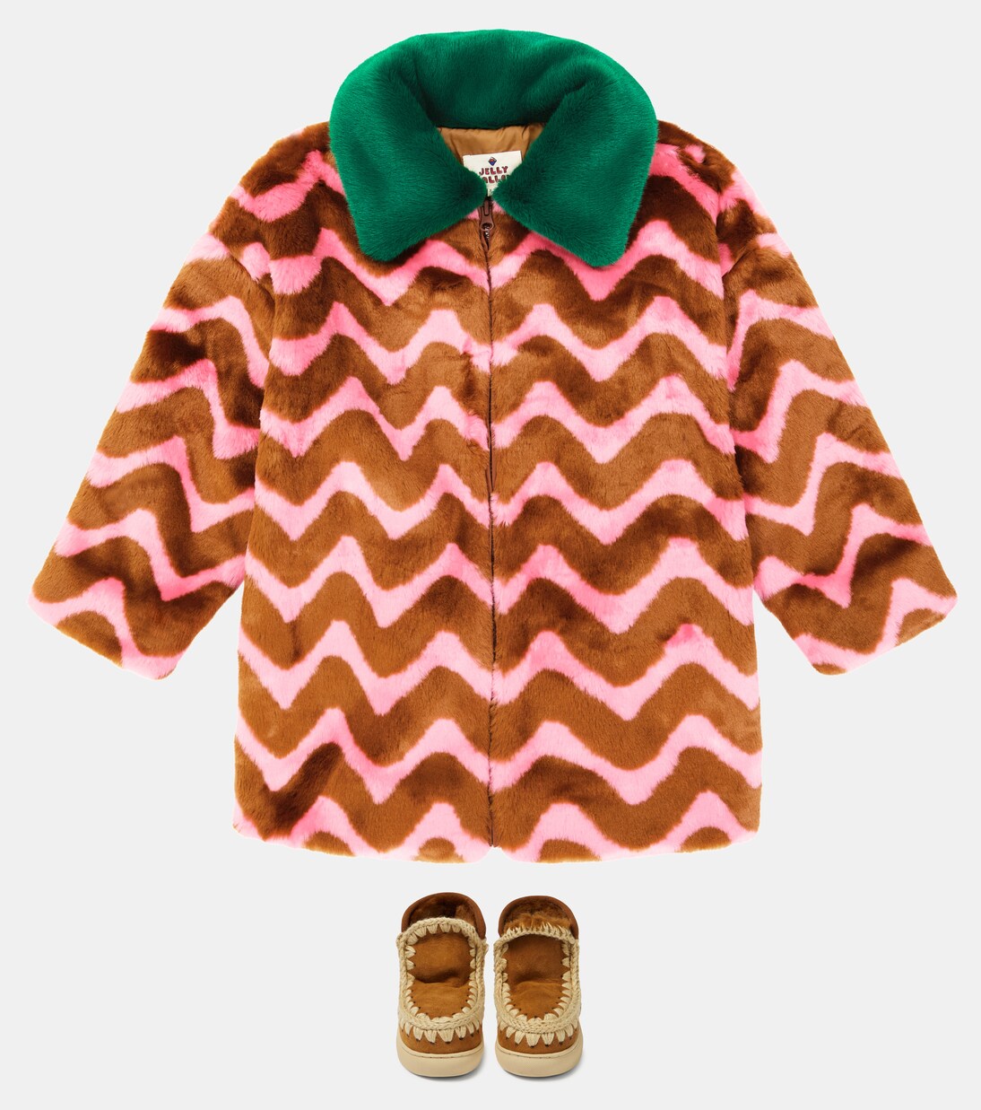 Embroidered shearling-lined suede sneakers | Mou Kids