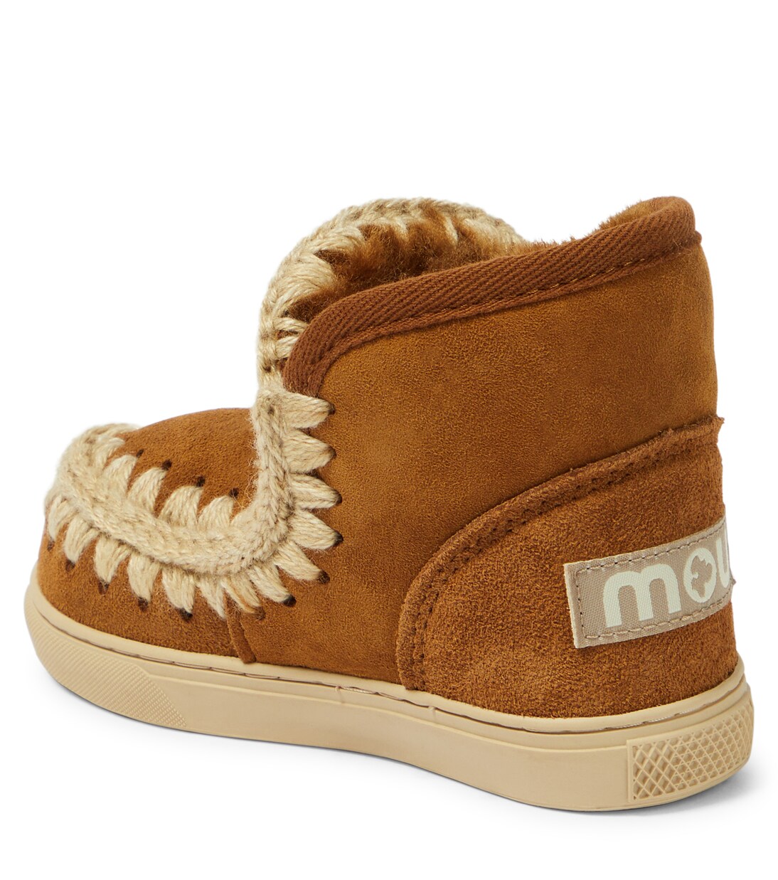 Embroidered shearling-lined suede sneakers | Mou Kids