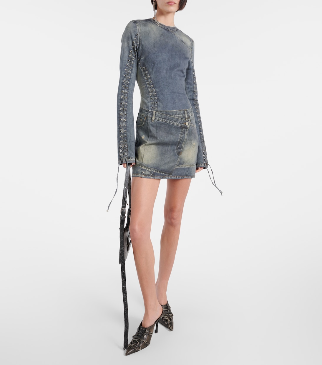 Printed cotton-blend minidress | Acne Studios