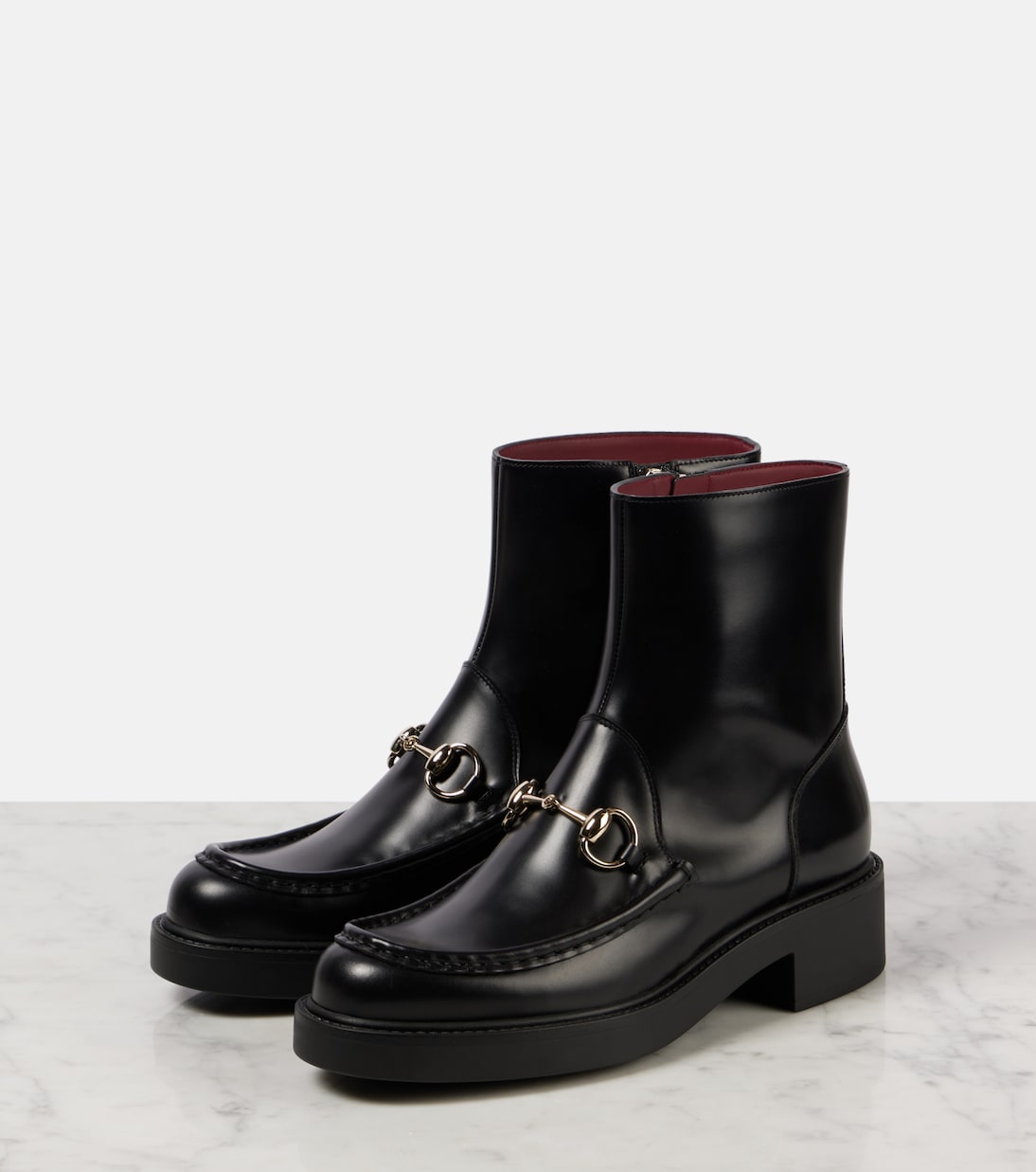 Ankle Boots Horsebit aus Leder | Gucci