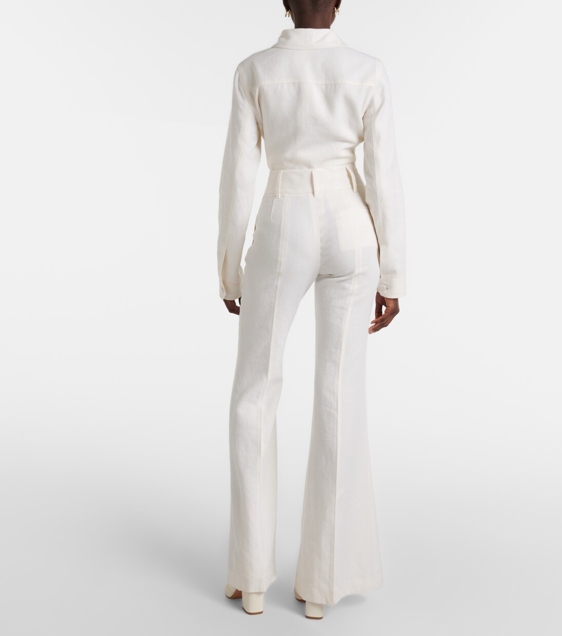 High-Rise-Schlaghose Rhein aus Seide und Wolle | Gabriela Hearst