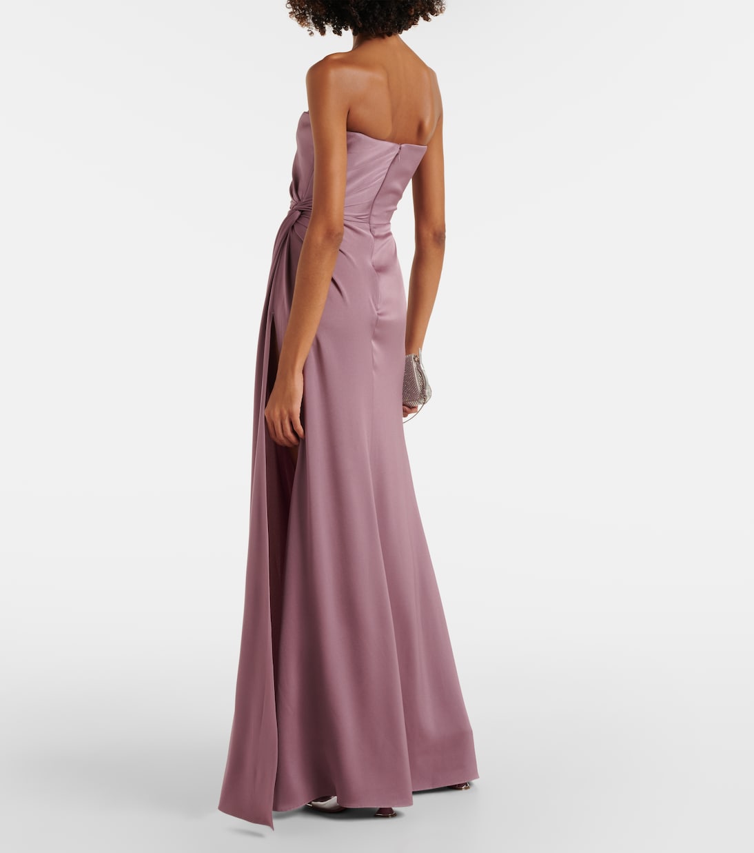 Robe longue bustier en satin | Alex Perry