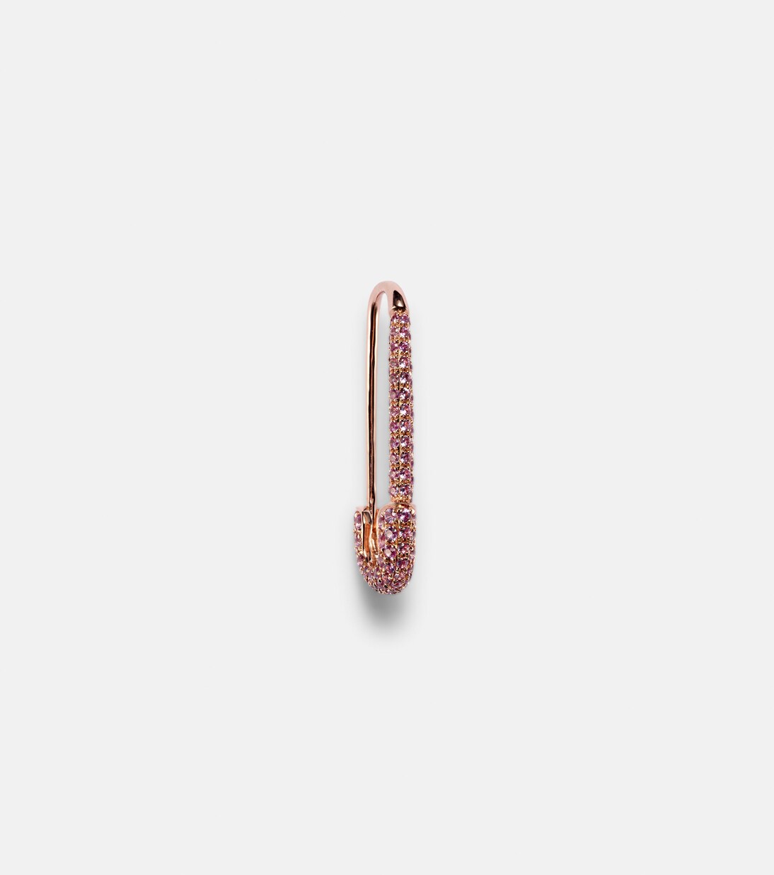 Safety Pin 18kt rose gold single earring with sapphires | Anita Ko