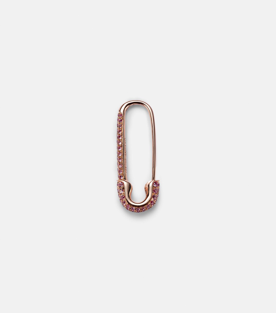 Safety Pin 18kt rose gold single earring with sapphires | Anita Ko