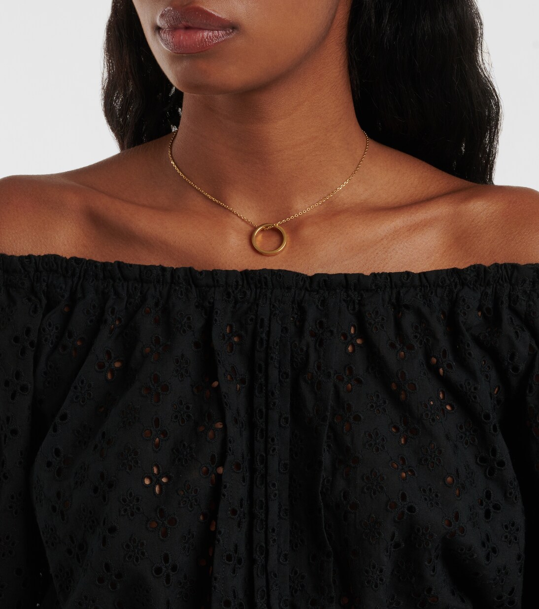 Off-shoulder cotton crop top | Poupette St Barth