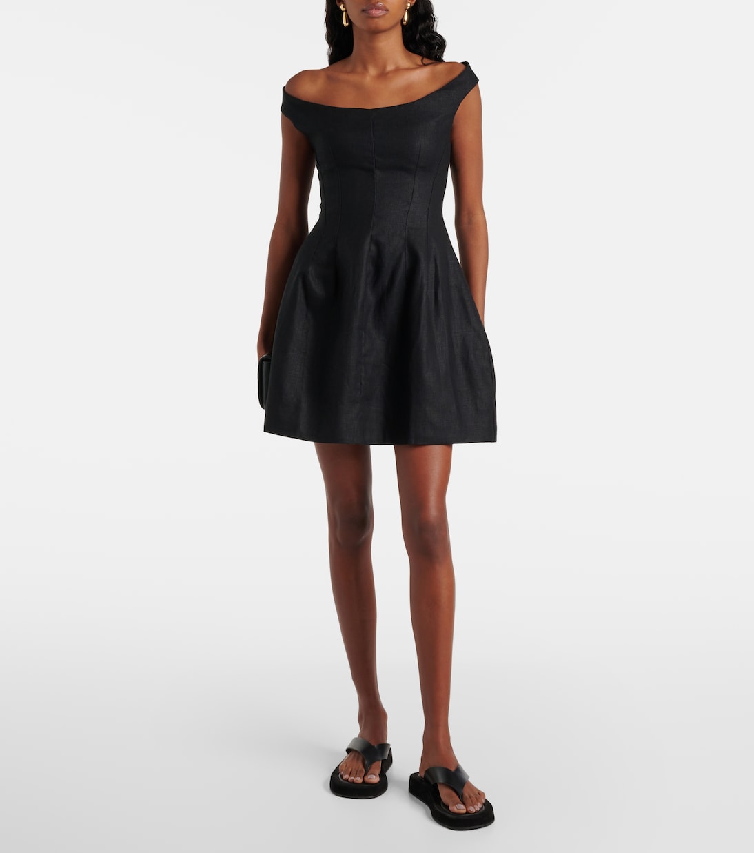 Robe Olmeto en lin à encolure bardot | Faithfull