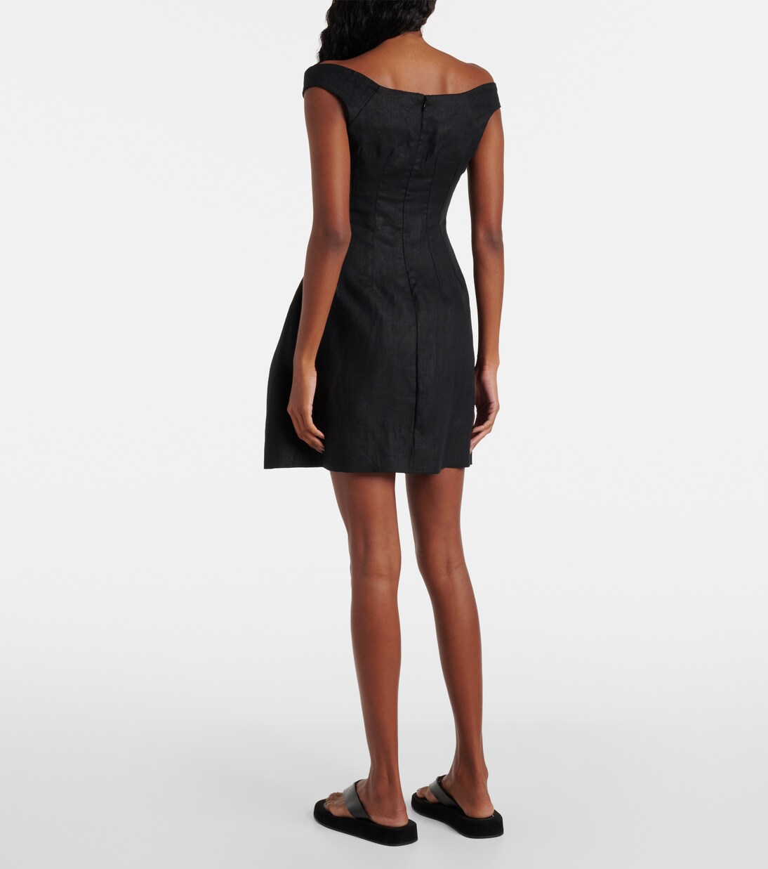 Robe Olmeto en lin à encolure bardot | Faithfull