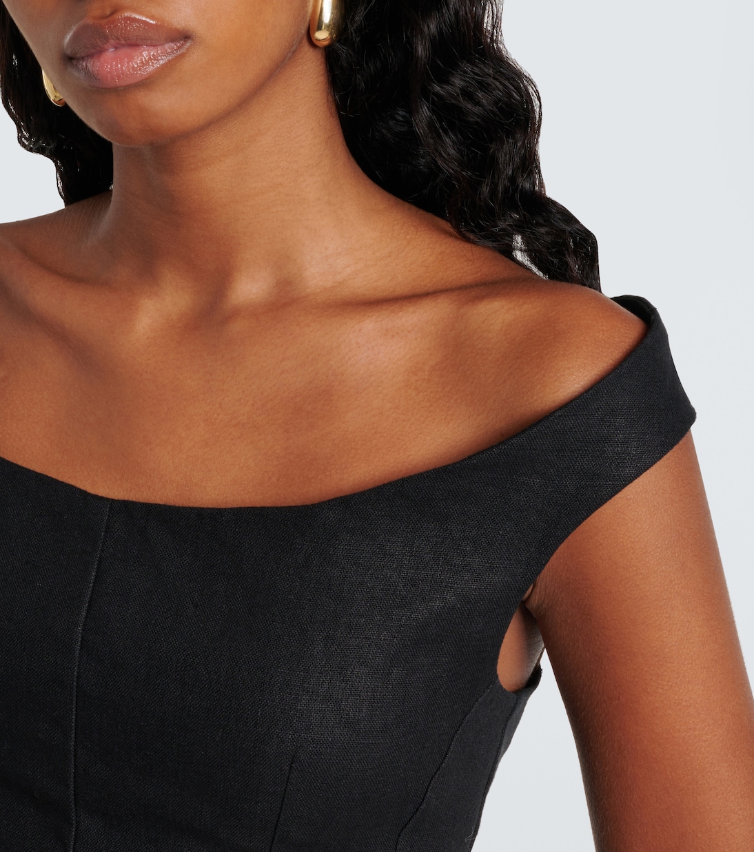 Robe Olmeto en lin à encolure bardot | Faithfull