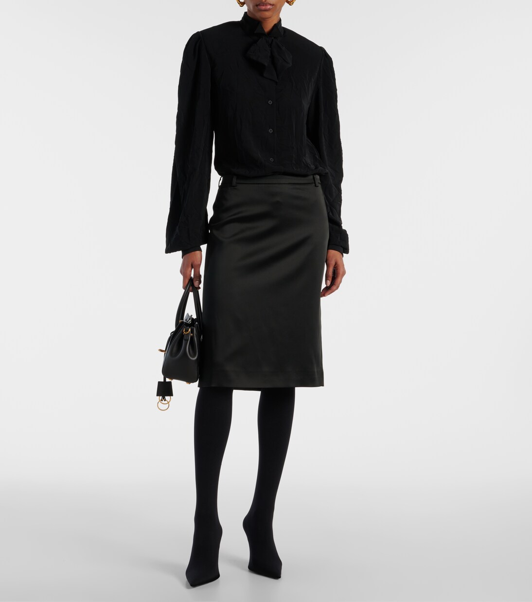 Tie-neck crêpe blouse | Balenciaga