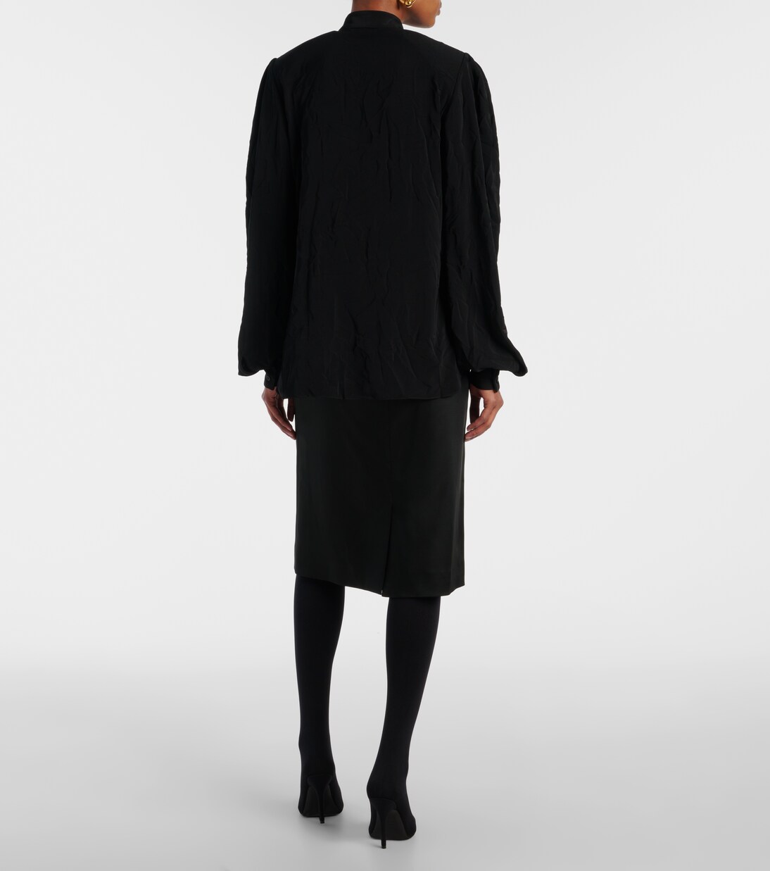 Tie-neck crêpe blouse | Balenciaga