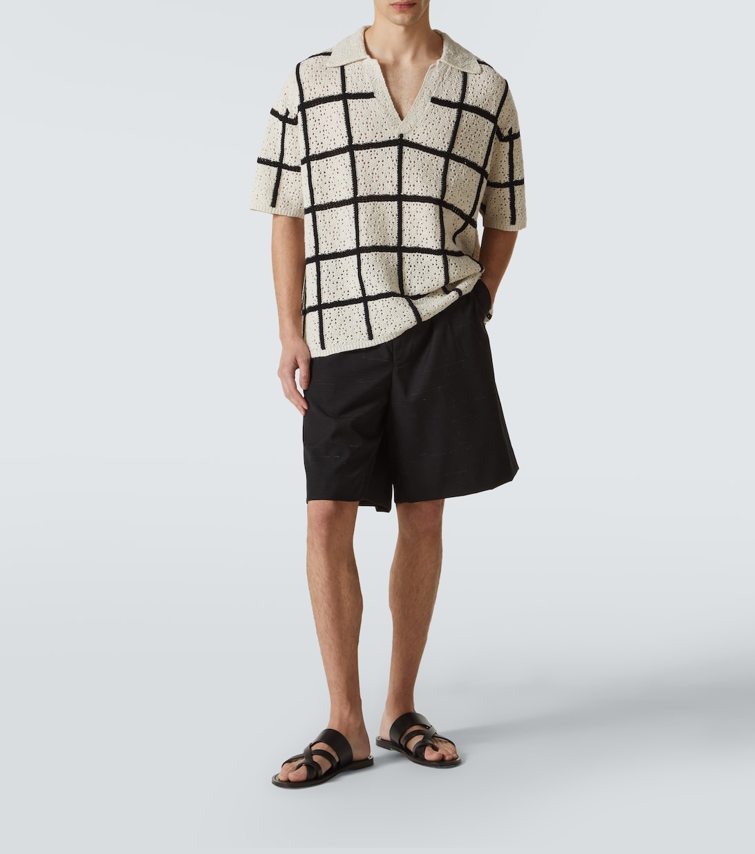 Polohemd aus Häkelstrick | Commas