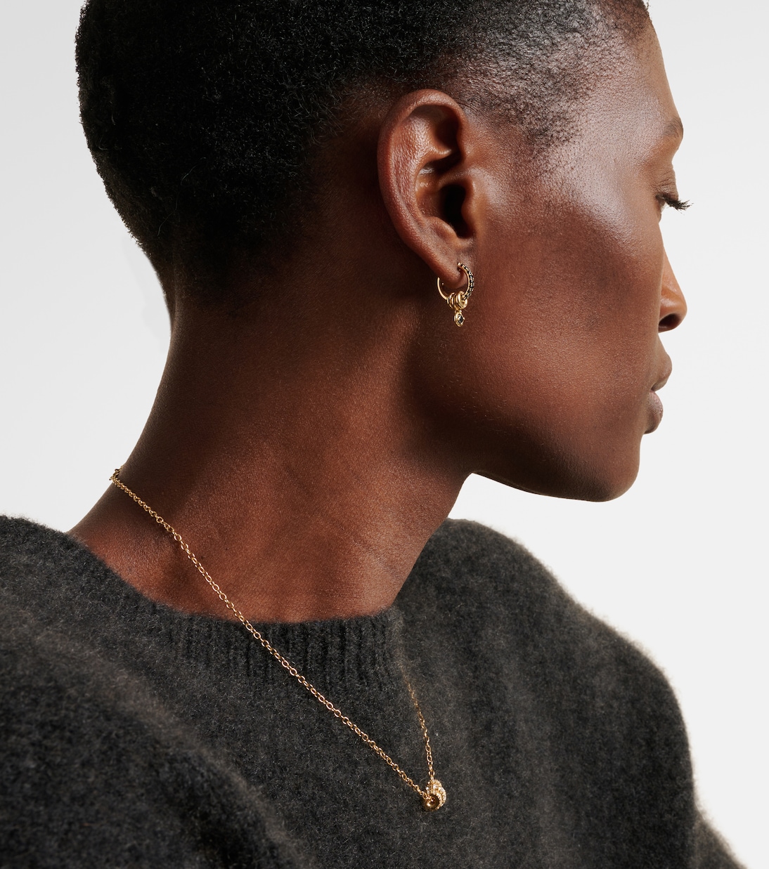 Pendientes de aro Zahra de oro de 18 ct con diamantes | Spinelli Kilcollin