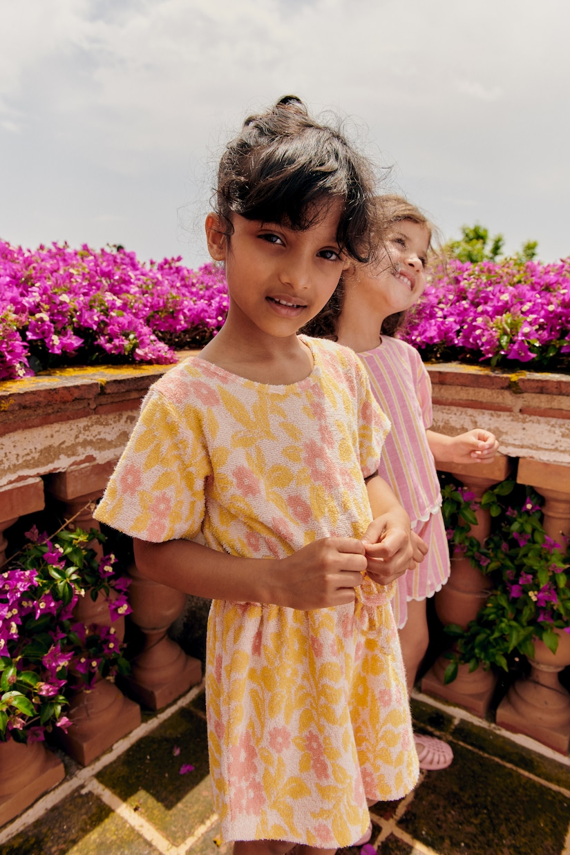 Chiara花卉棉质混纺毛巾布连身衣 | Louise Misha