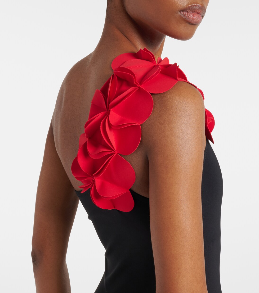 Tess floral-appliqué one-shoulder swimsuit | Karla Colletto