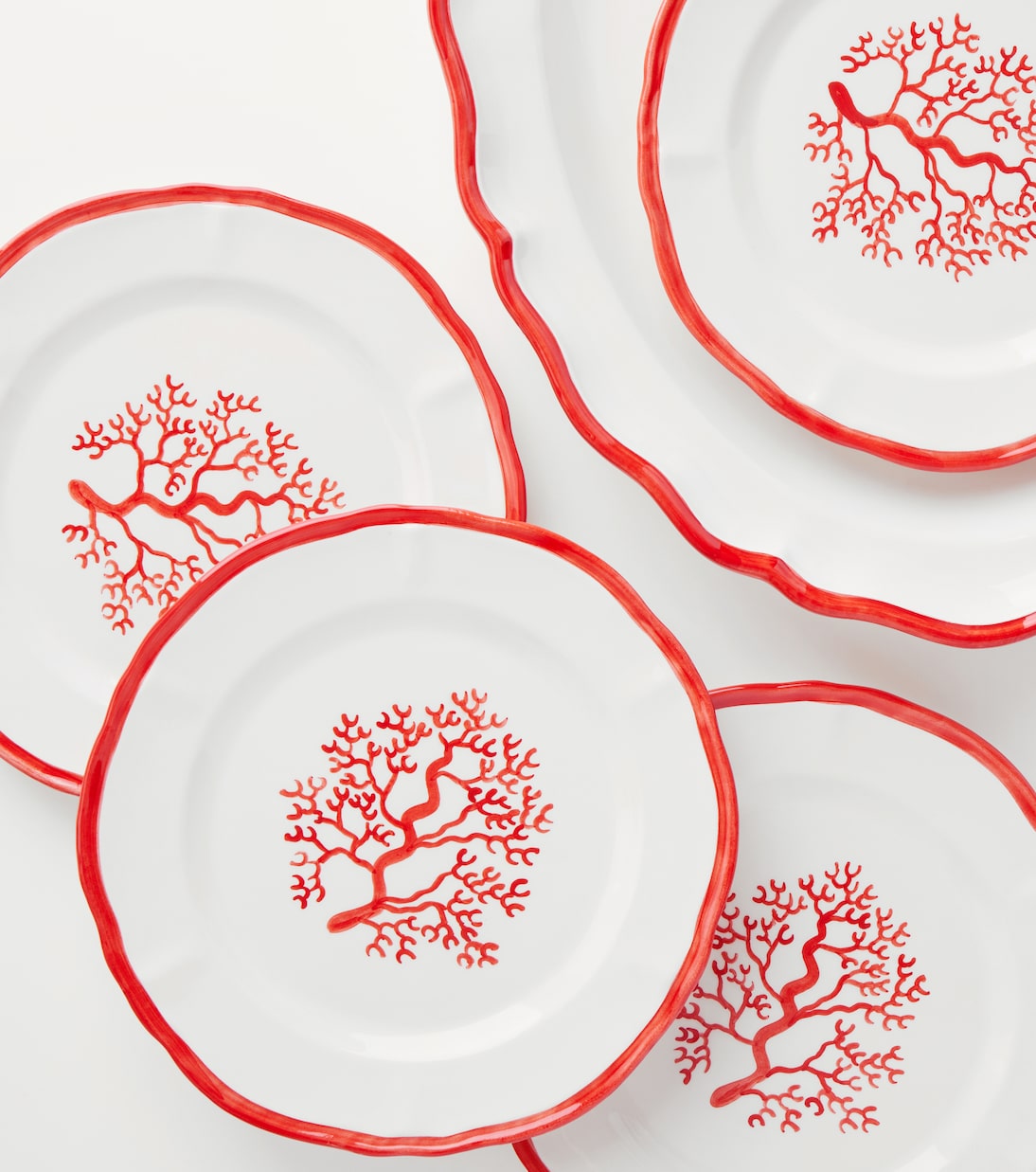 Coral set of 4 ceramic dinner plates | Les-Ottomans