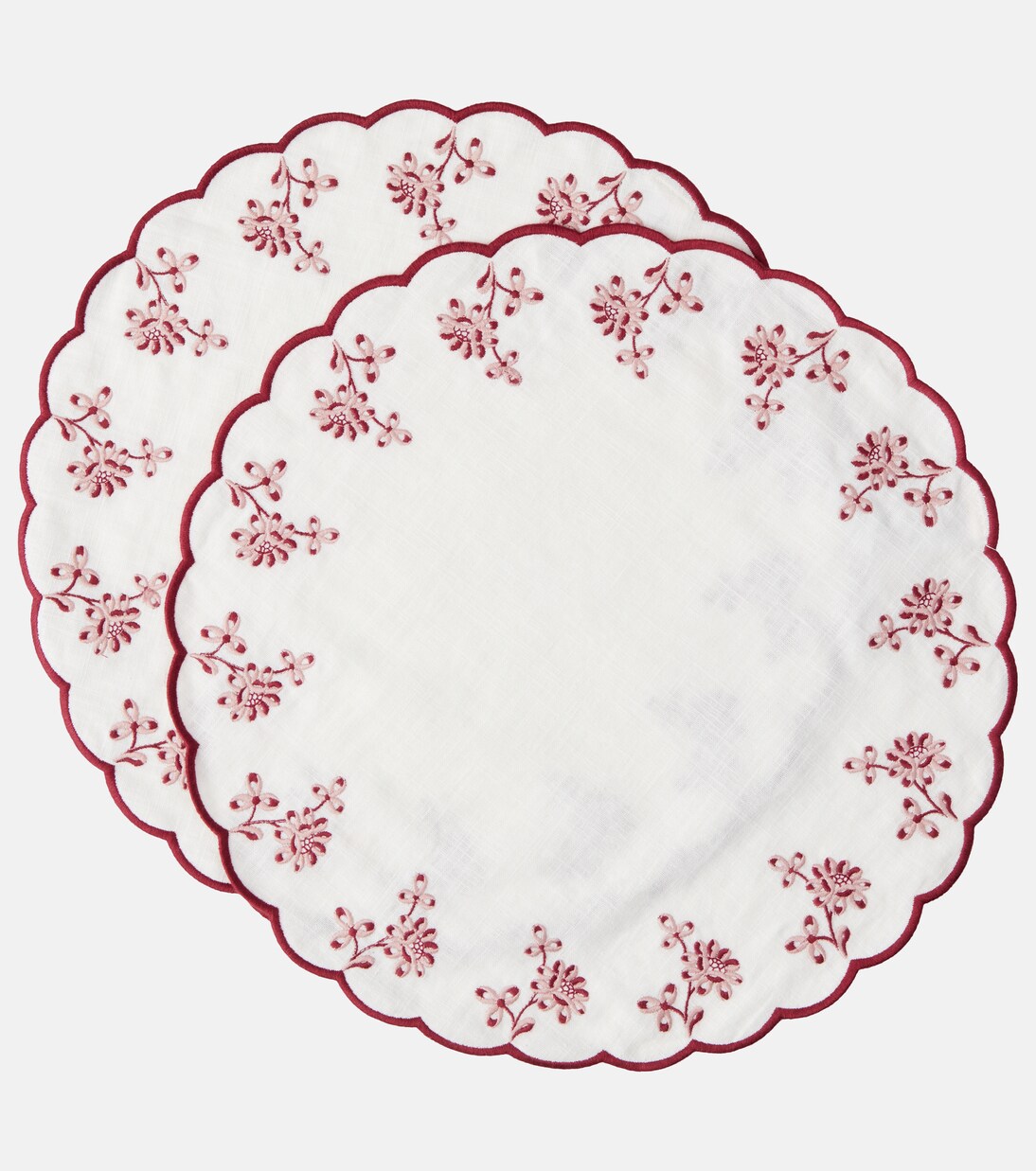 Set de 2 manteles Botanica de lino bordados | Cabana