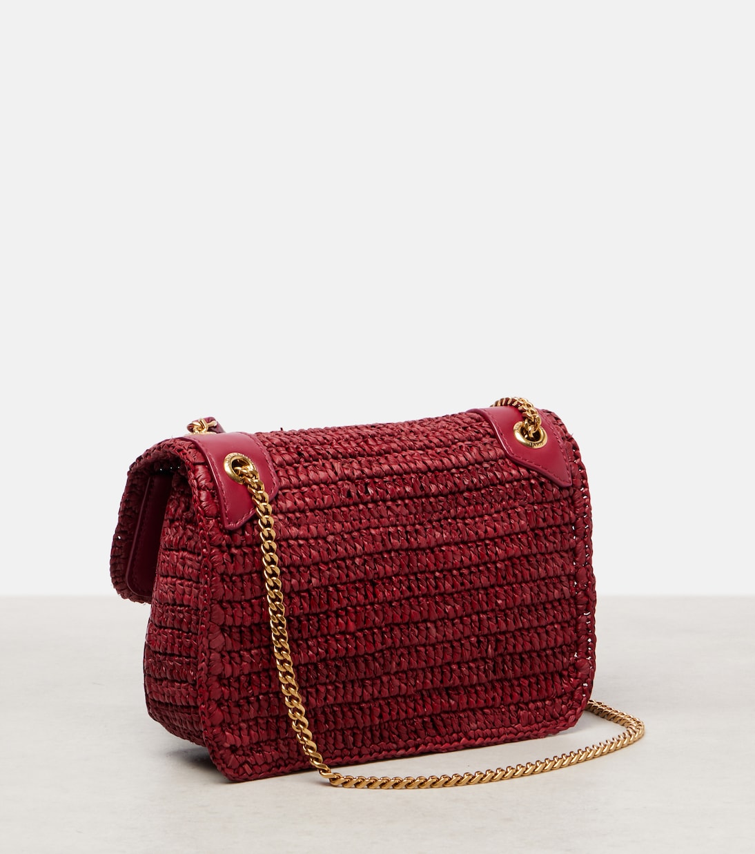 Niki Mini raffia shoulder bag | Saint Laurent