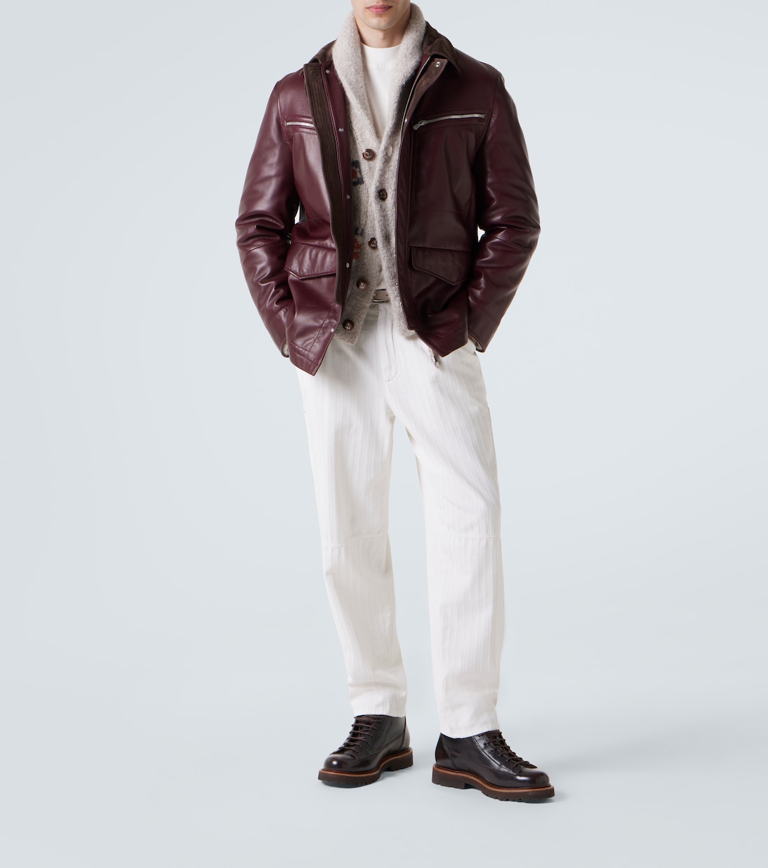 Jacquard wool-blend cardigan | Brunello Cucinelli