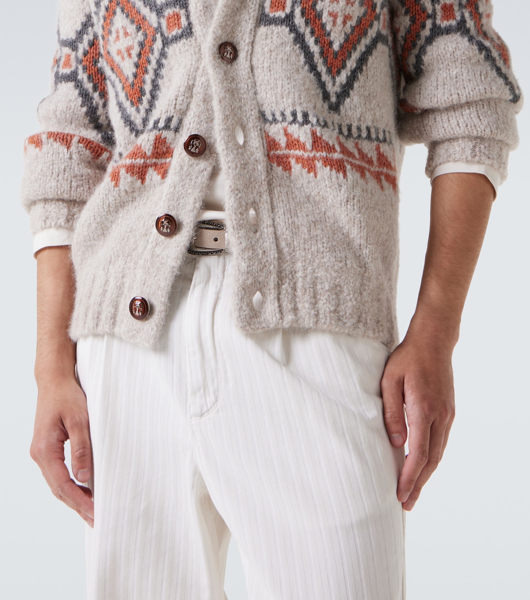 Jacquard wool-blend cardigan | Brunello Cucinelli