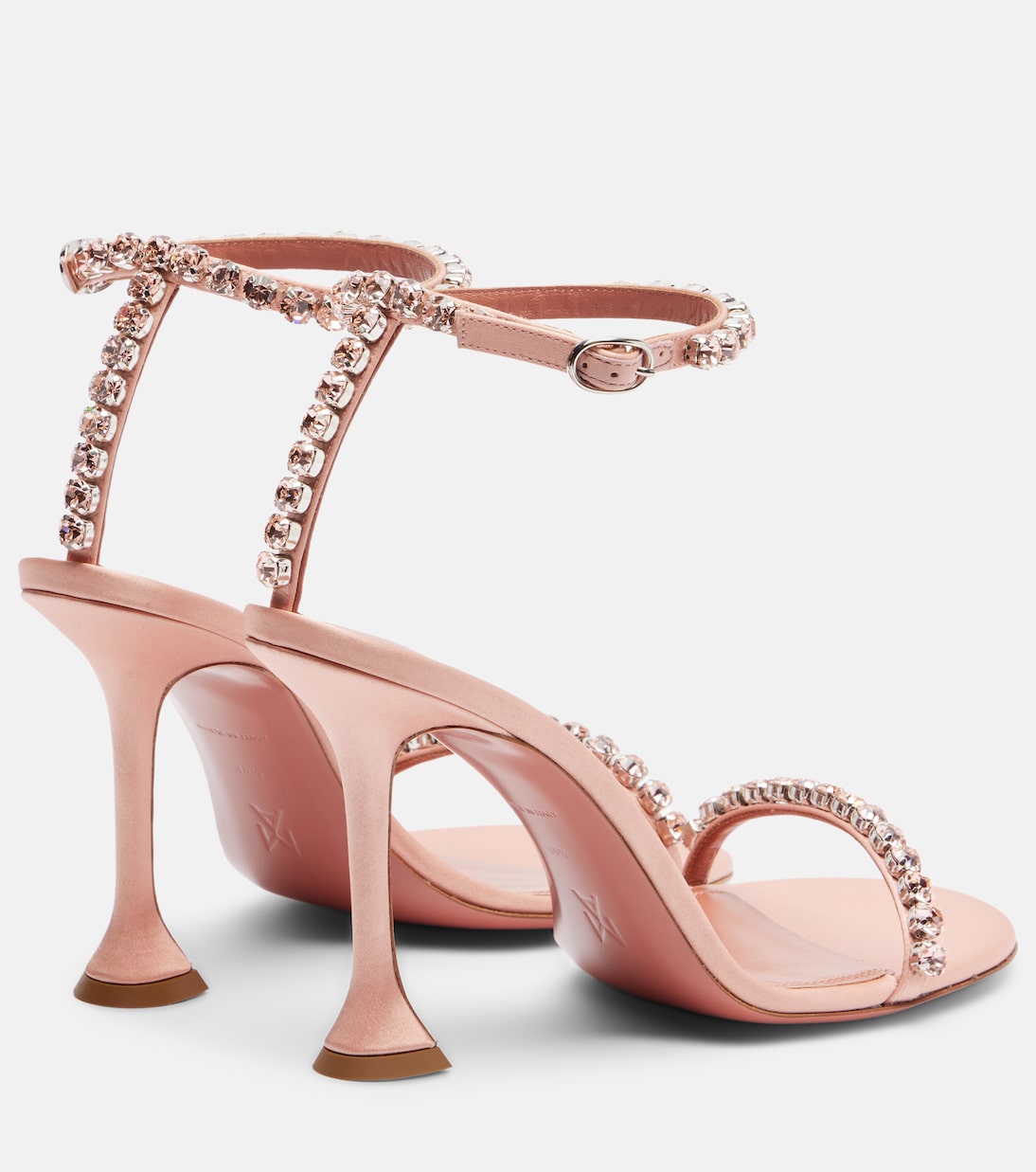 Gigi 95 crystal-embellished satin sandals | Amina Muaddi