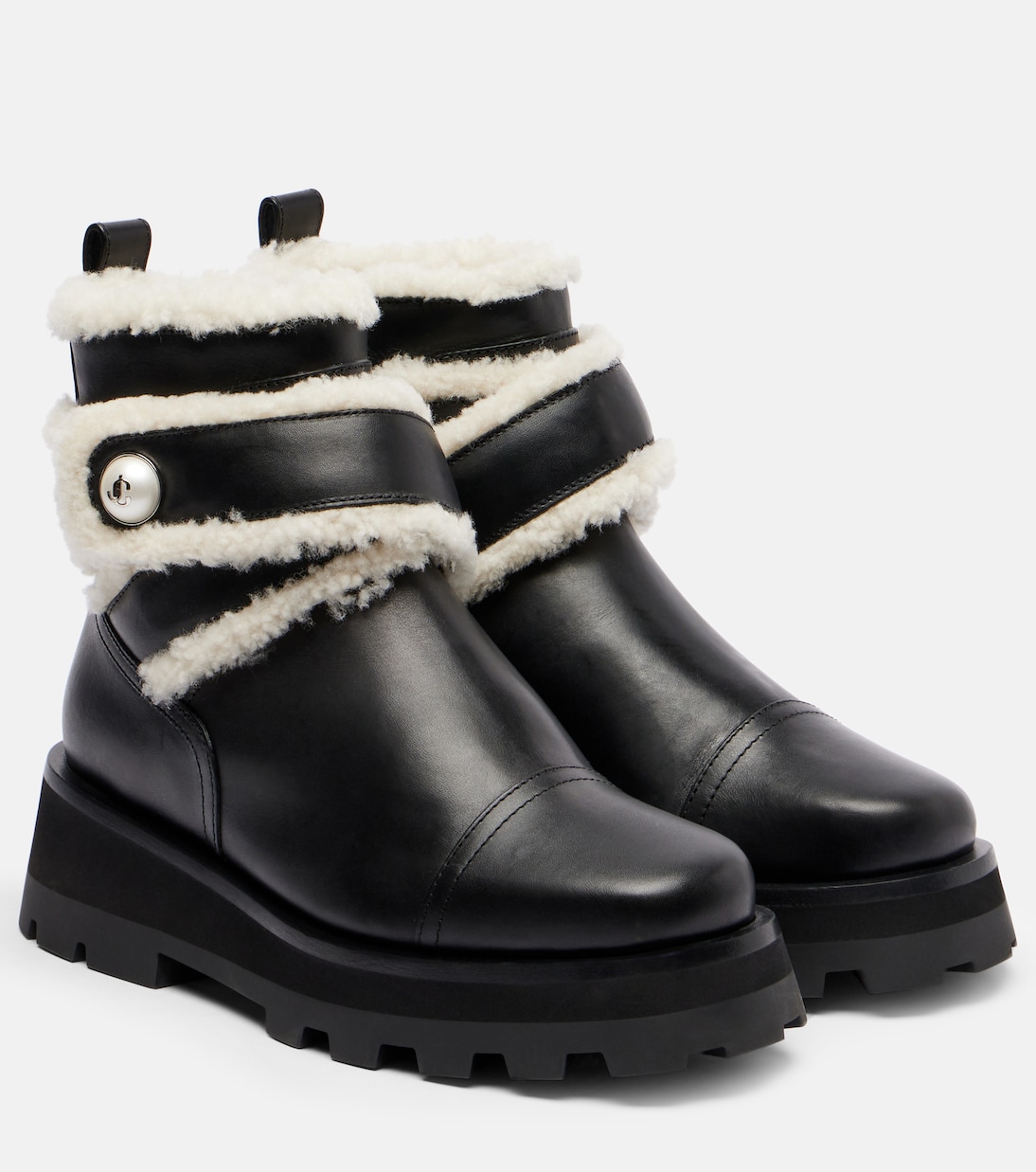 Ankle Boots Meena aus Leder mit Shearling | Jimmy Choo