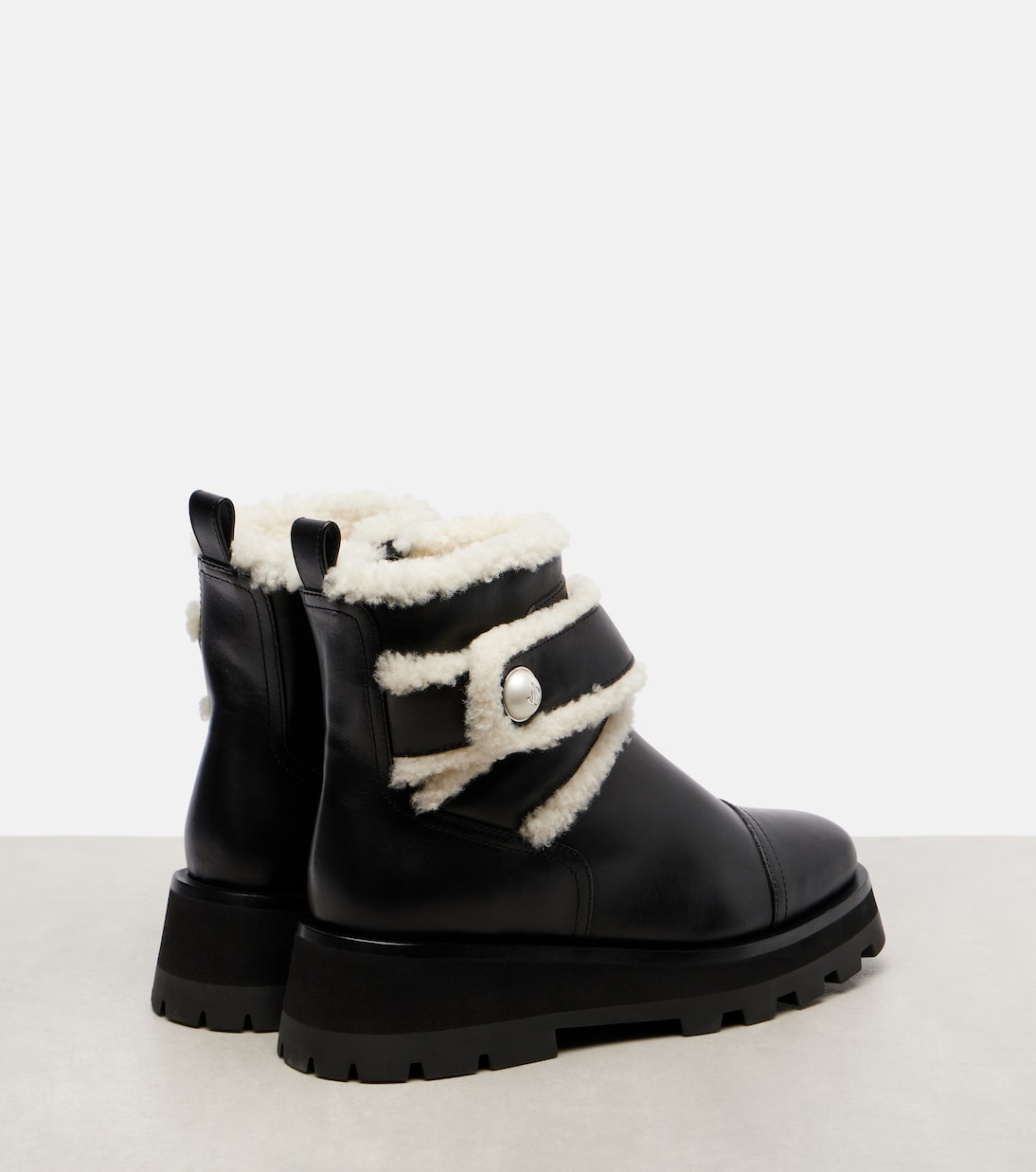 Ankle Boots Meena aus Leder mit Shearling | Jimmy Choo