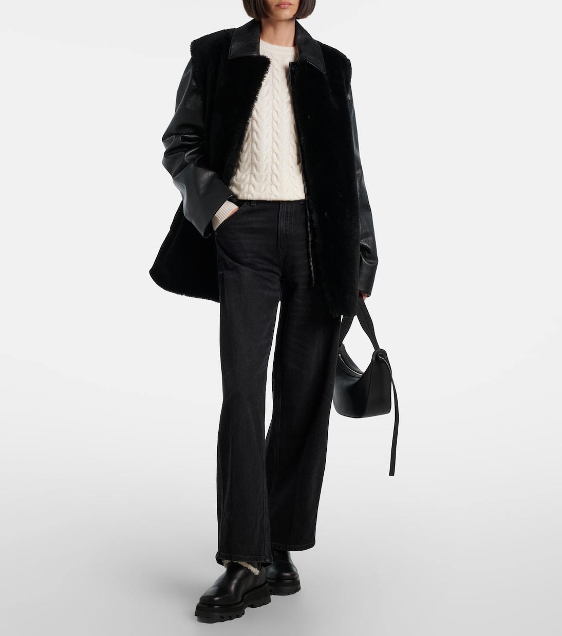 Ankle Boots Meena aus Leder mit Shearling | Jimmy Choo