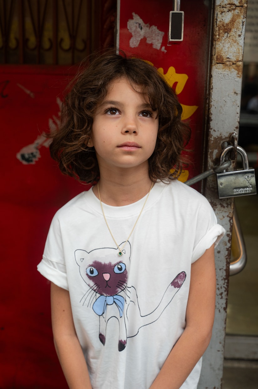 Siamese printed cotton jersey T-shirt | Mini Rodini