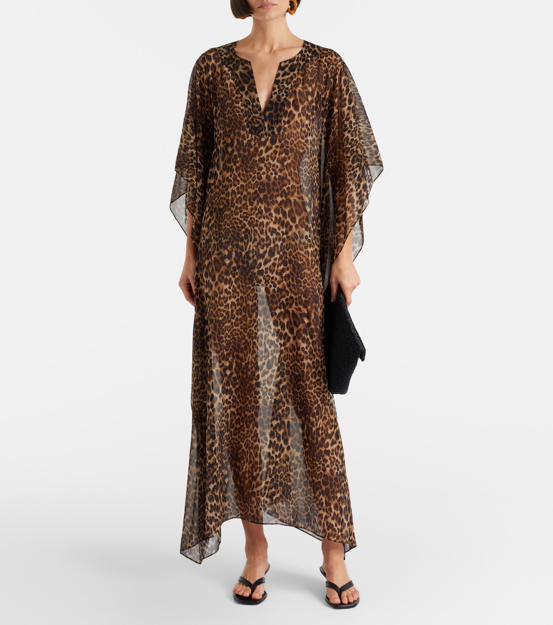 Erica leopard-print semi-sheer silk kaftan | Nili Lotan