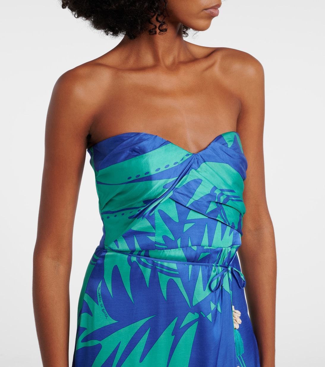 Collina printed strapless midi dress | Poupette St Barth