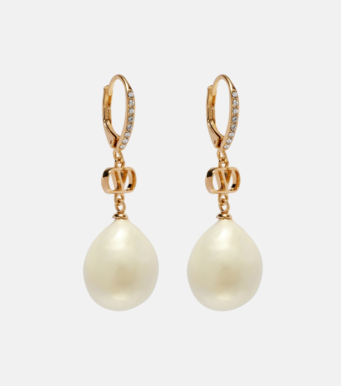 VLogo faux pearl drop earrings | Valentino