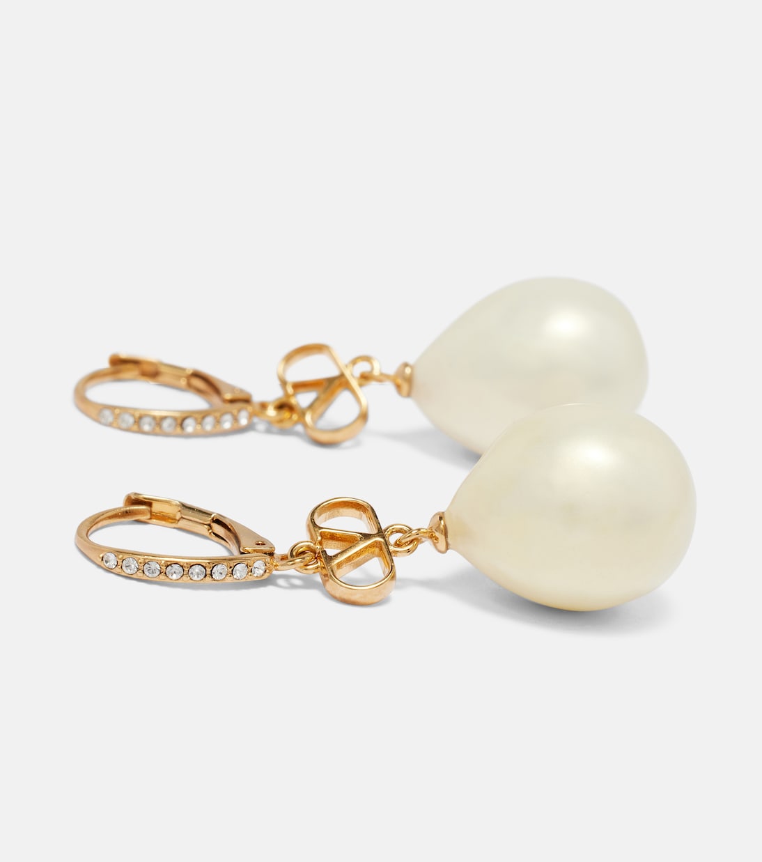 VLogo faux pearl drop earrings | Valentino