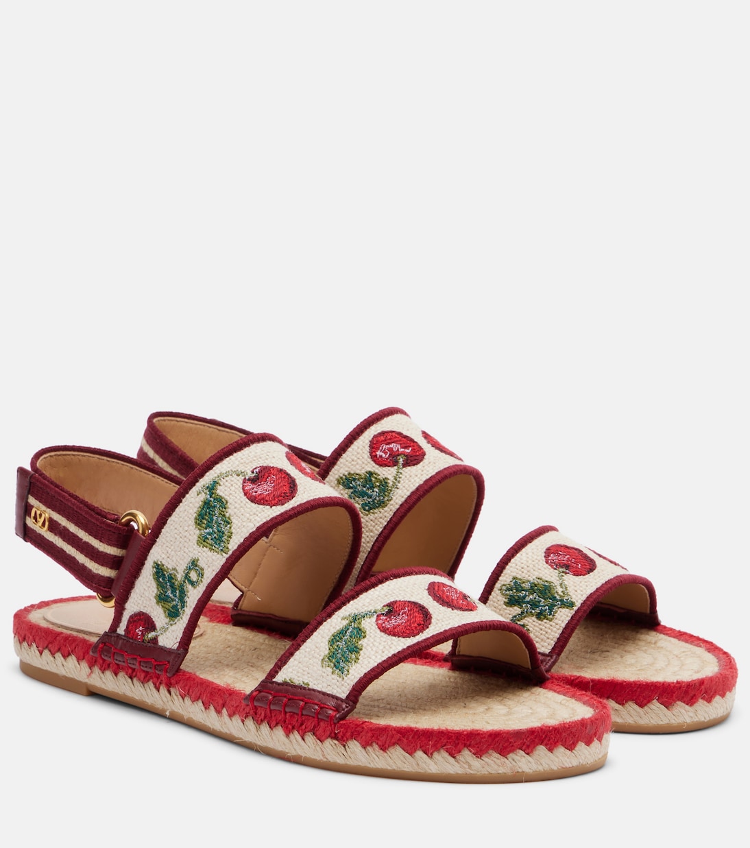 Espadrille-Sandalen mit Leder | Valentino Garavani