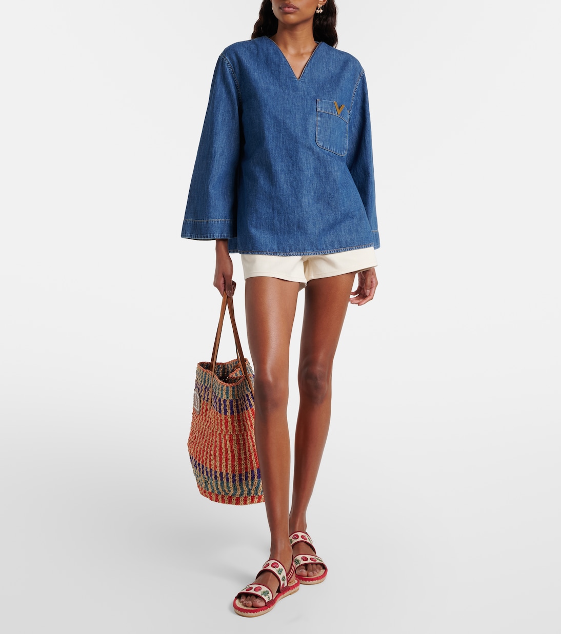 Espadrille-Sandalen mit Leder | Valentino Garavani