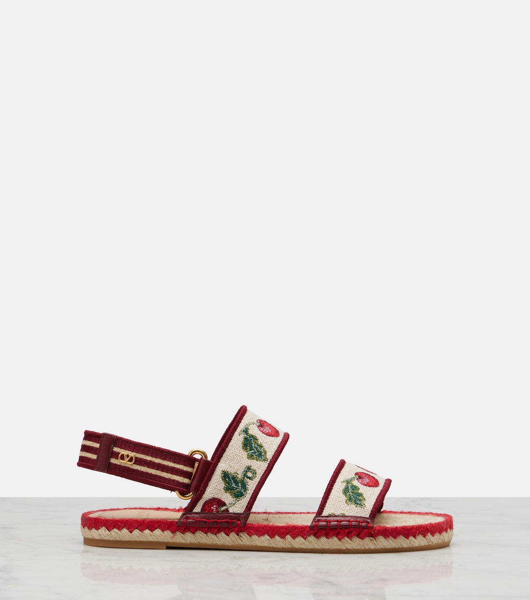 Espadrille-Sandalen mit Leder | Valentino Garavani