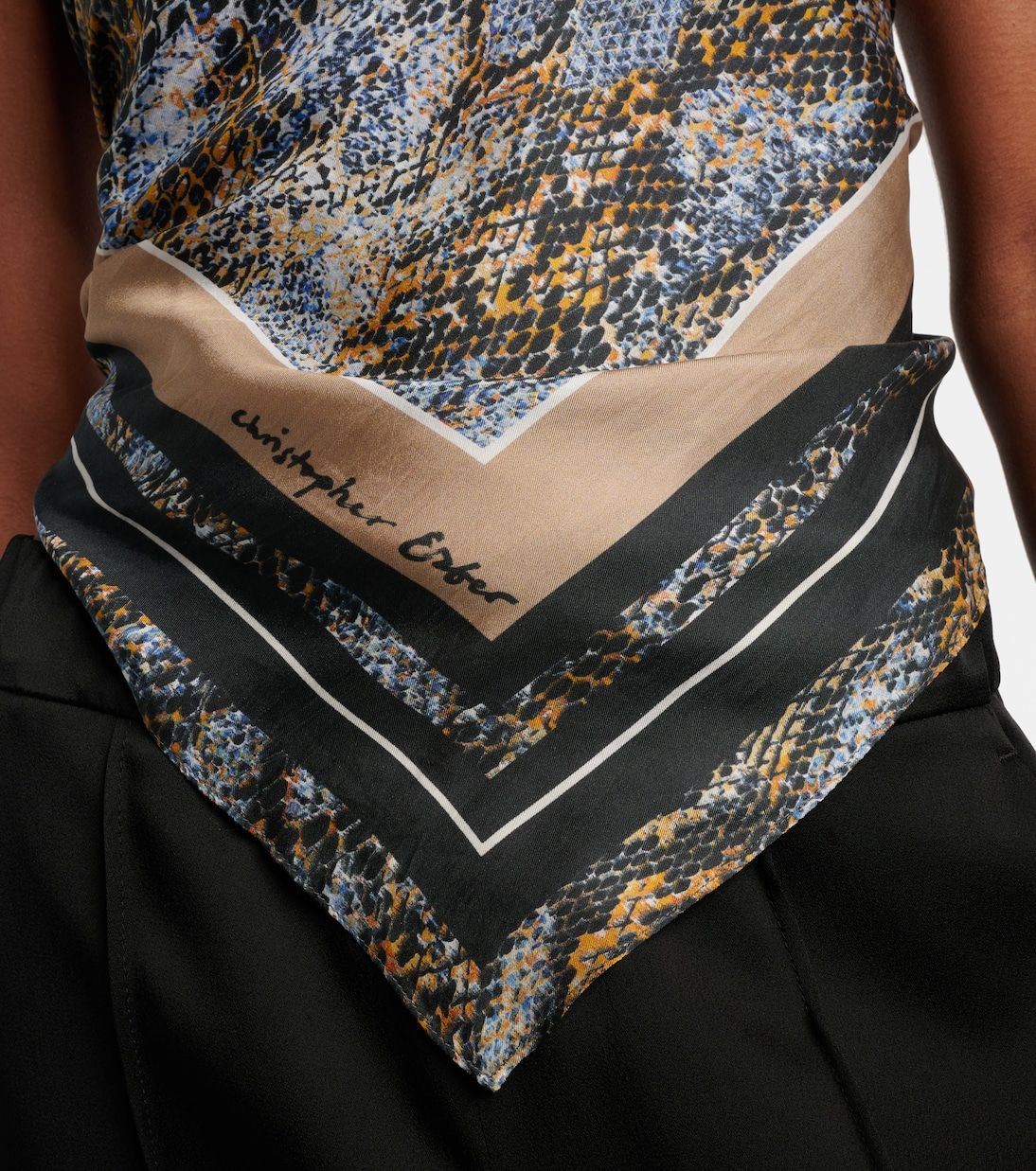 Écharpe imprimée en soie | Christopher Esber