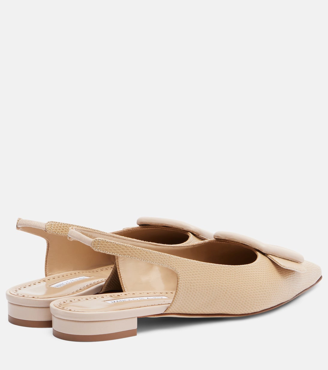 Bailarinas destalonadas Maylura de piel grabada | Manolo Blahnik