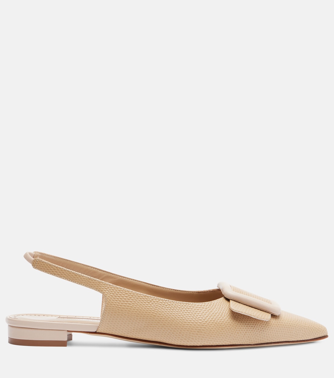 Bailarinas destalonadas Maylura de piel grabada | Manolo Blahnik