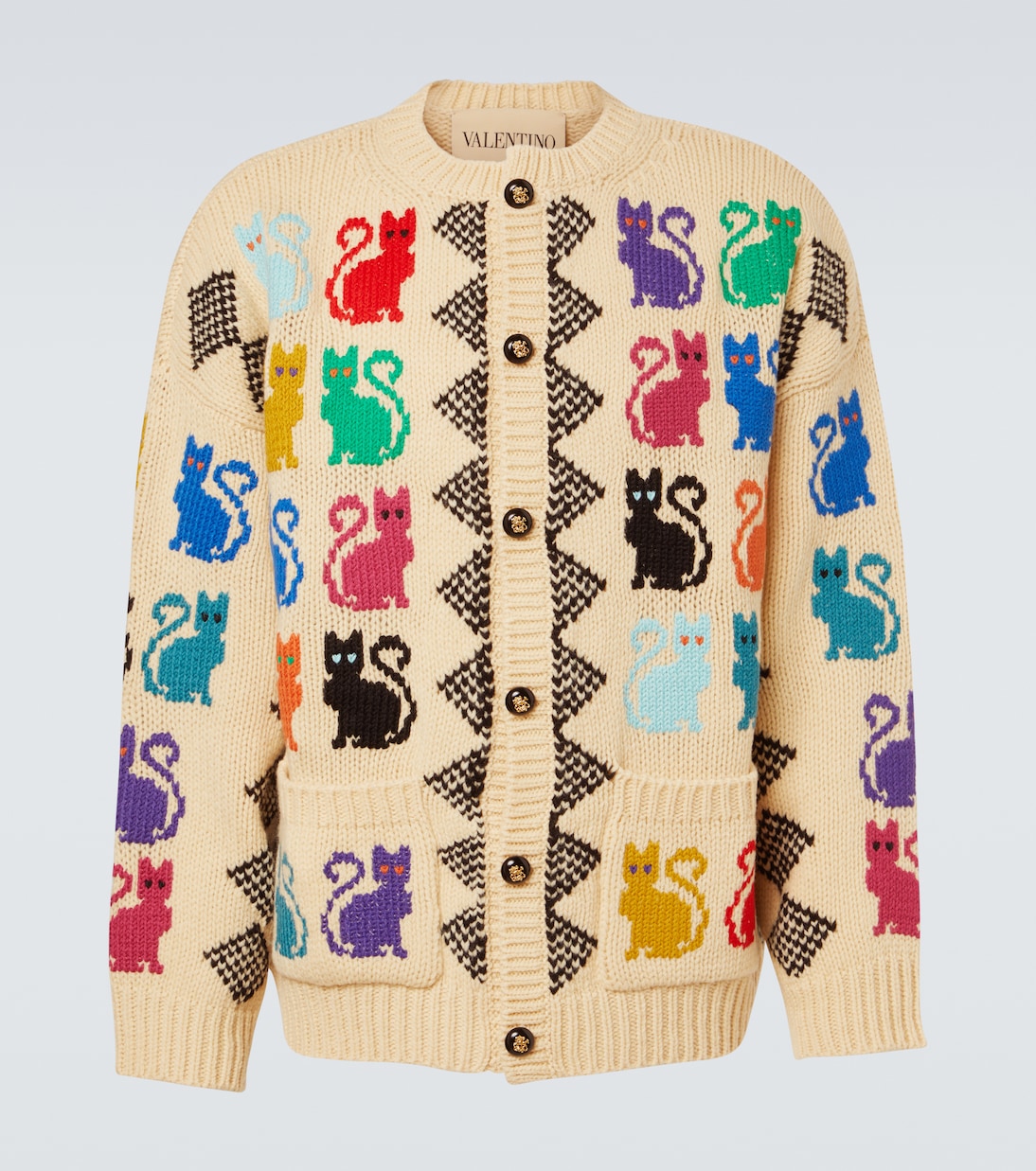 Jacquard virgin wool cardigan | Valentino