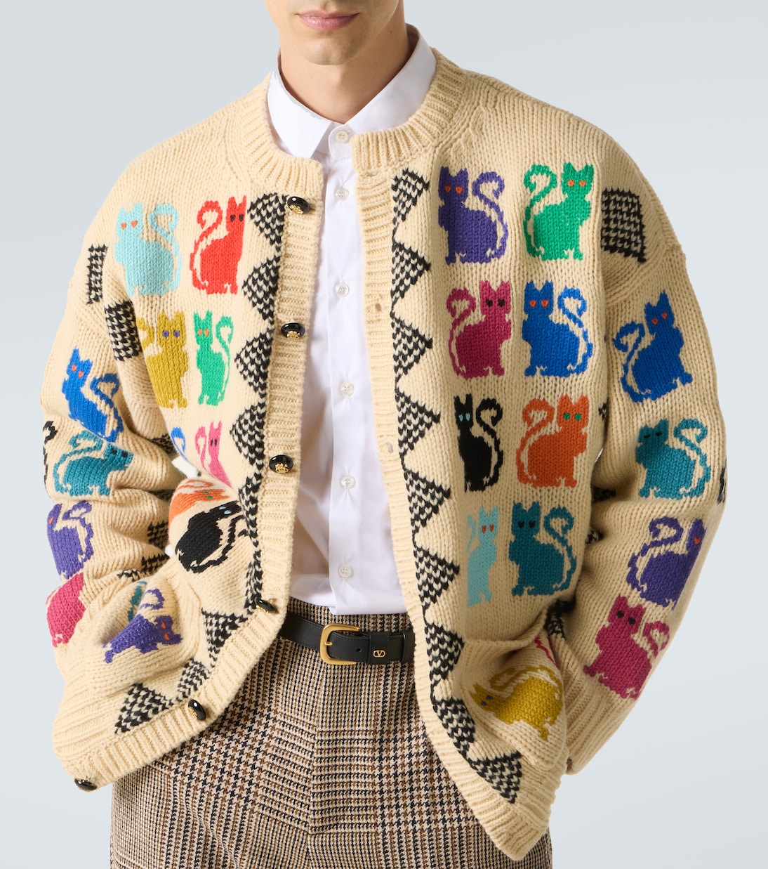 Jacquard virgin wool cardigan | Valentino