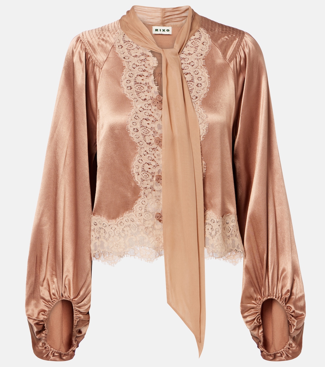 Bluse Nalani aus Satin mit Spitze | Rixo