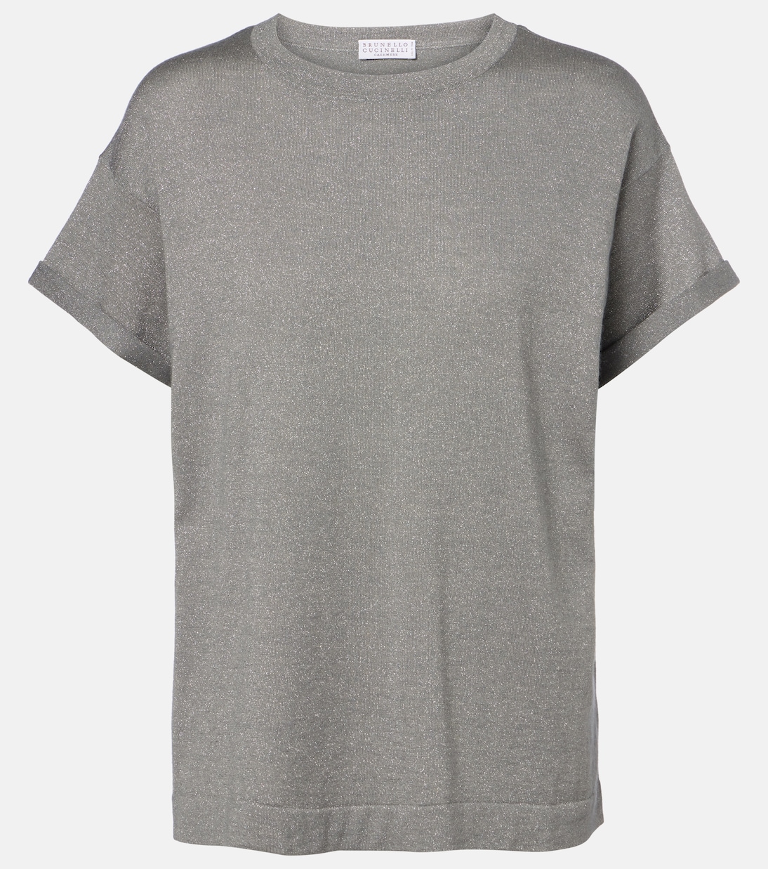 T-shirt in misto cashmere e seta | Brunello Cucinelli