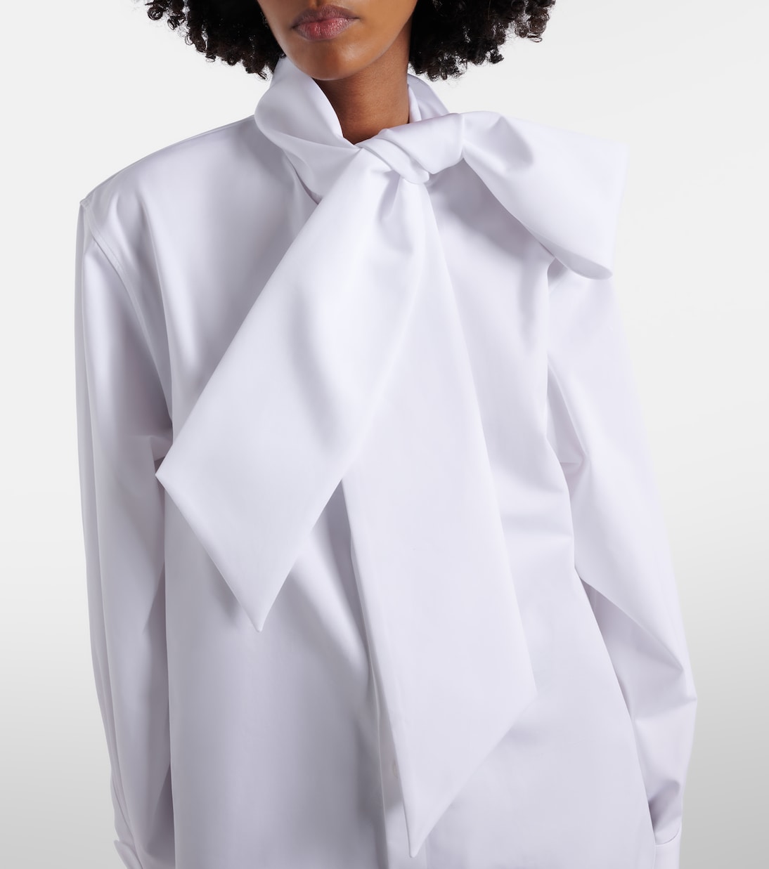 Tie-neck cotton poplin blouse | Saint Laurent