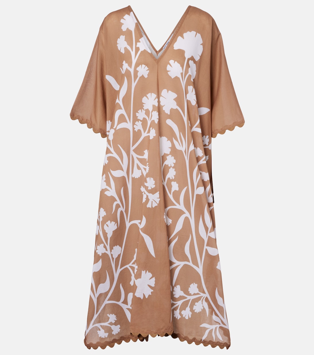 Floral scalloped cotton kaftan | Juliet Dunn