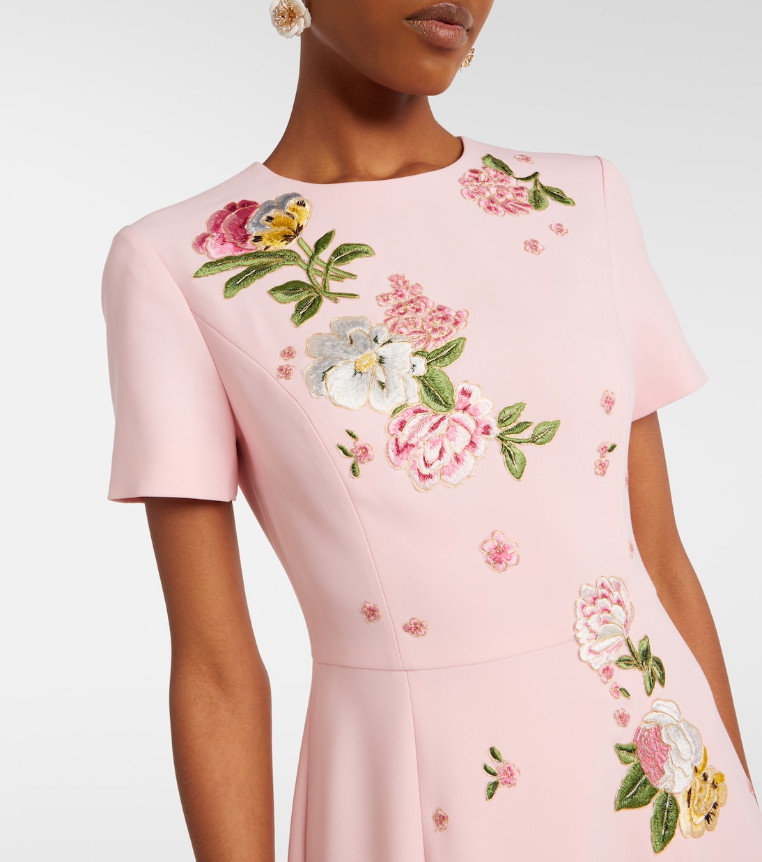 Floral embroidered crêpe gown | Carolina Herrera