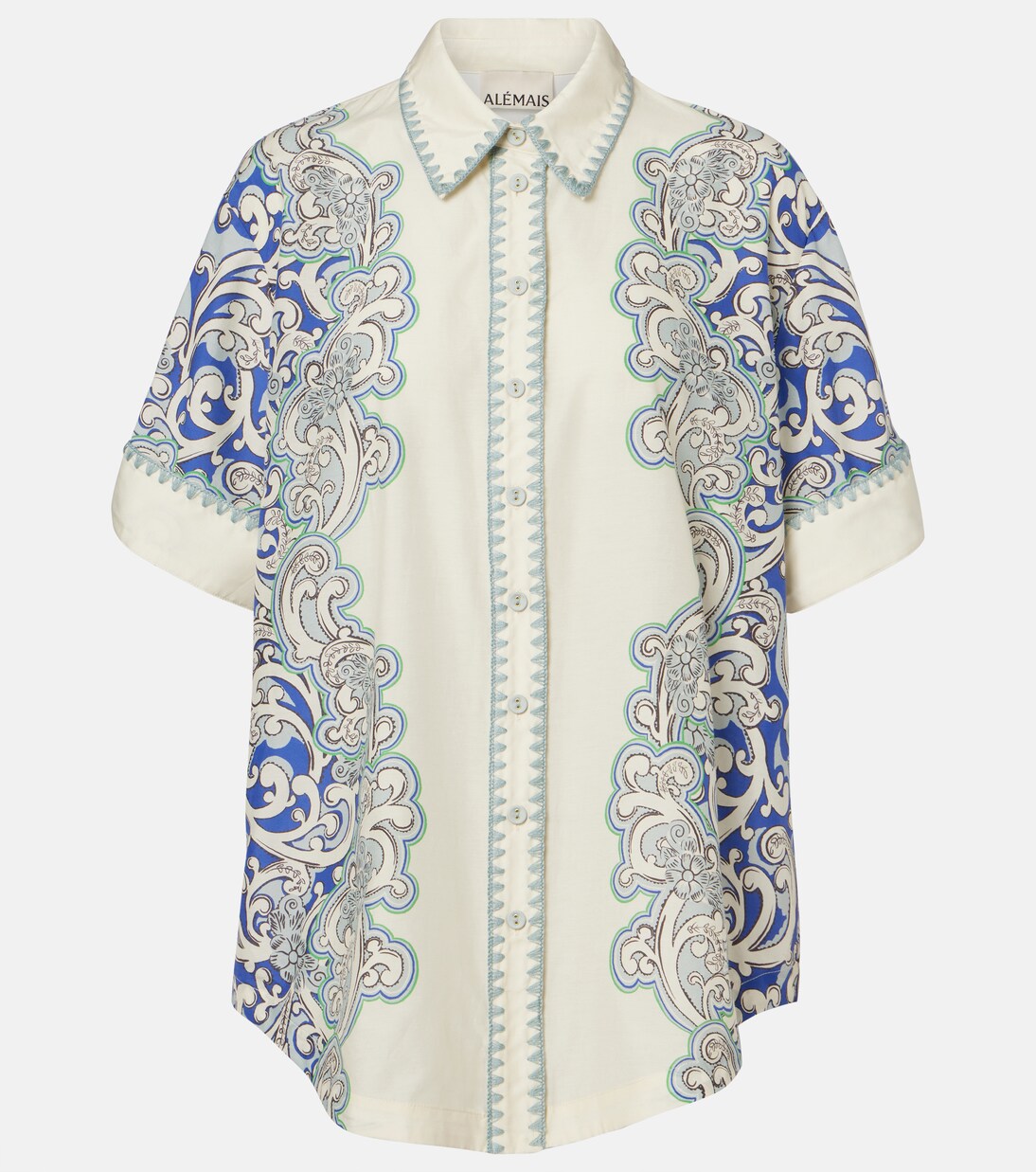 Printed cotton and silk shirt | Alémais